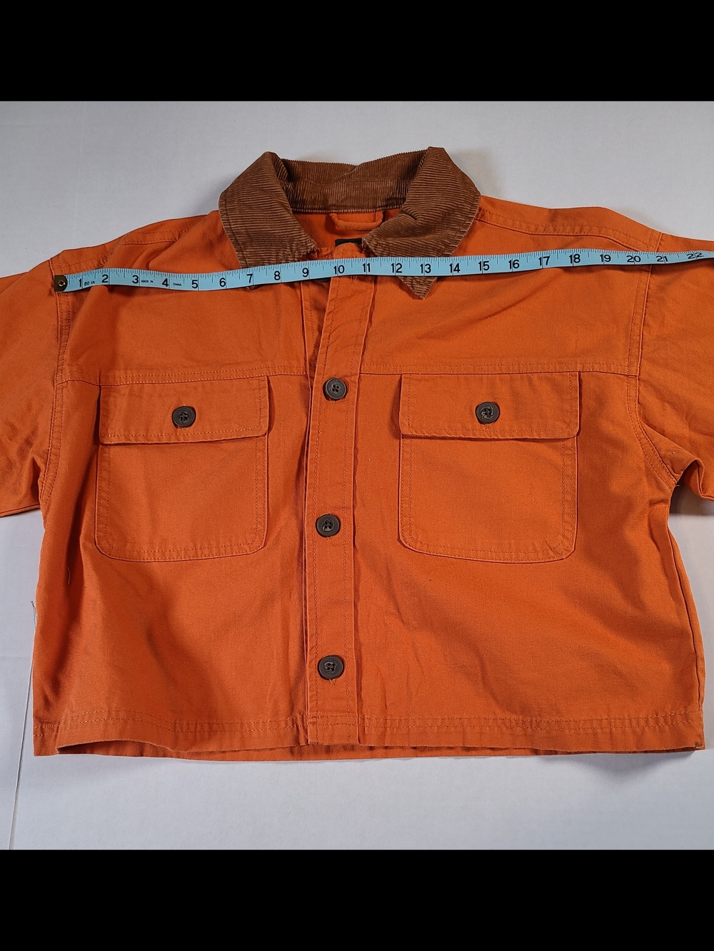 wild fable Cute Orange Cropped Utility Jean Jacket With Corduroy Collar Size XS - Picture 7 of 12